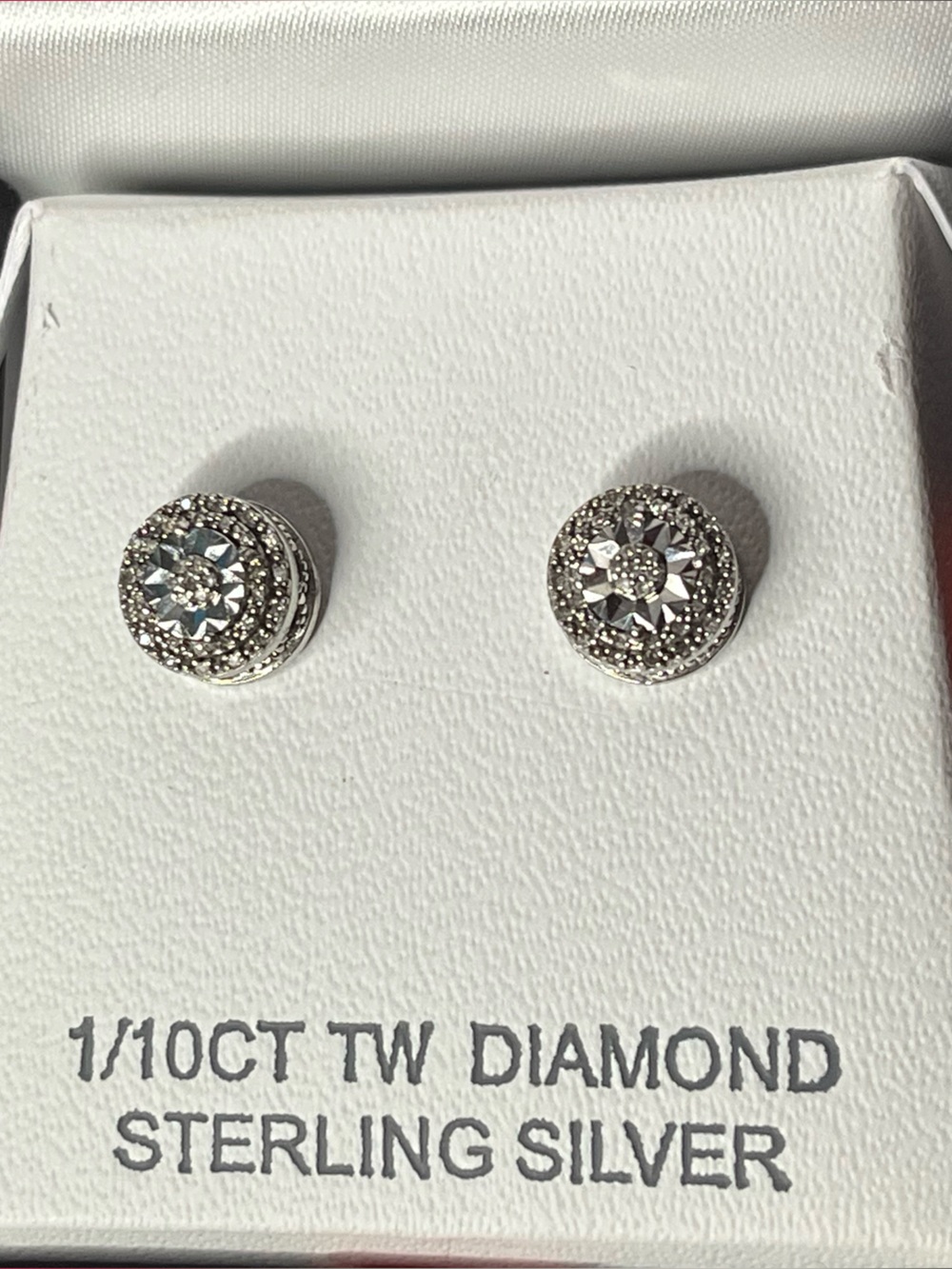 Sterling Silver 1/10 CT TW Natural Diamond Flower Stud Earrings